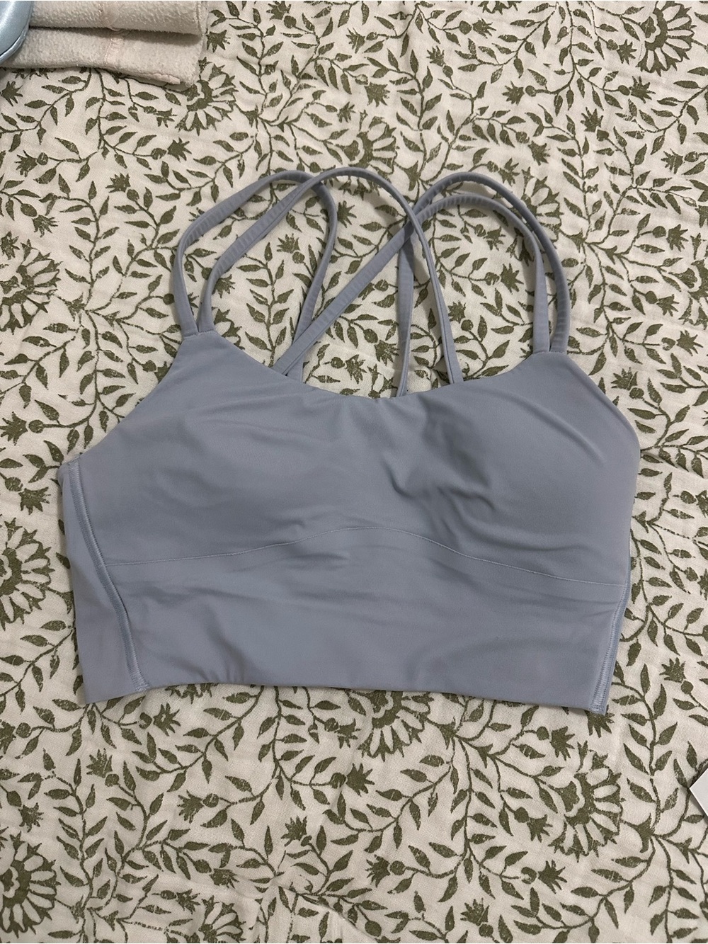 lululemon athletica Light Gray Strappy Sports Bra
